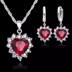 .925 Sterling Silver Heart Earrings and Necklace s